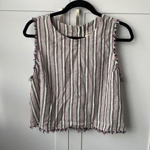 Patterned cropped striped top